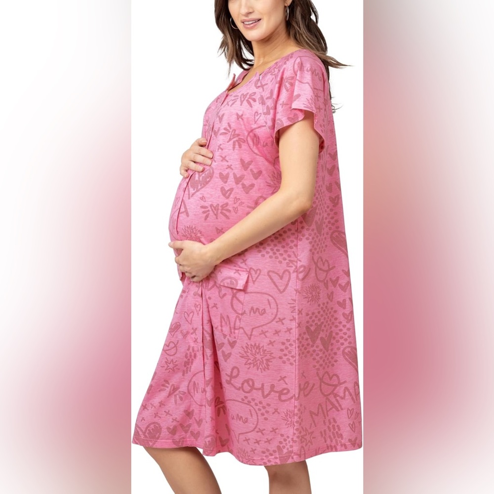 Kindred Bravely Pink Universal Labor & Delivery Gown